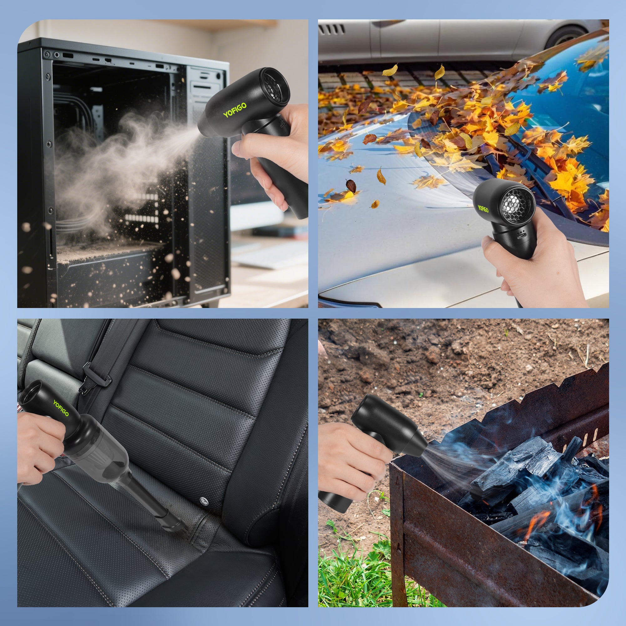 YOFIGO 180W Cordless Electric Blower | 14.8V 4400mAh Rechargeable Dust Cleaner & Air Duster